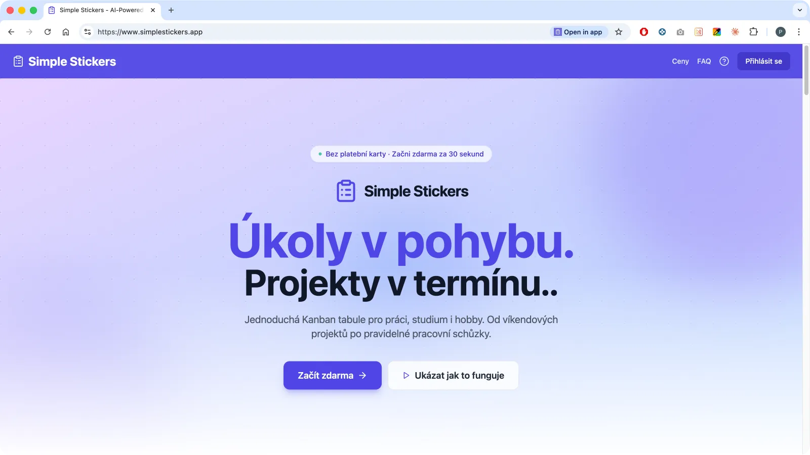 Task management landing
