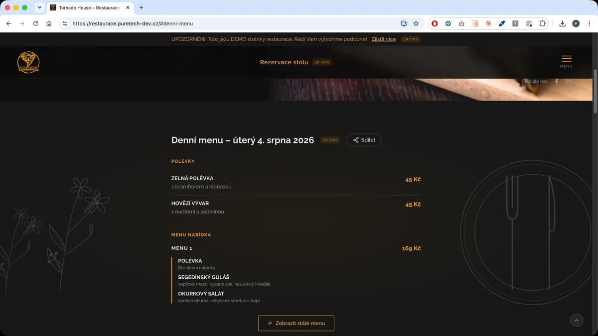 Denní menu v CMS: jak naplánovat meníčko po týdnech
